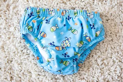 Mothercare Newborn 0-6M Small Blue Coral Theme Boys/Girls Swimming Nappy Pants • £4.99