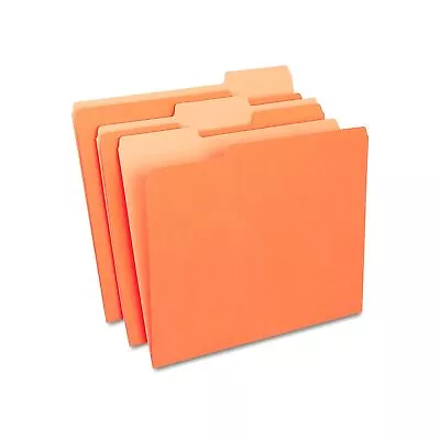 MyOfficeInnovations Top-Tab File Folders 3-Tab Letter Size Orange 100/Box • $15.24
