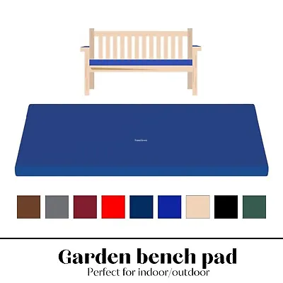 Waterproof Garden Bench Pad 2 3 4 Seater Foam Cushions With Thick Fabric Cover • £23.45