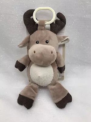 Kelly Baby Plush 10  Moose Reindeer Clip On Pram Stroller Toy With Rattle NEW • $18.89