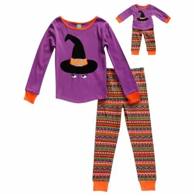 Girl 2-14 And 18  Doll Matching Halloween Witch Pajamas Outfit Fit American Girl • $19.99