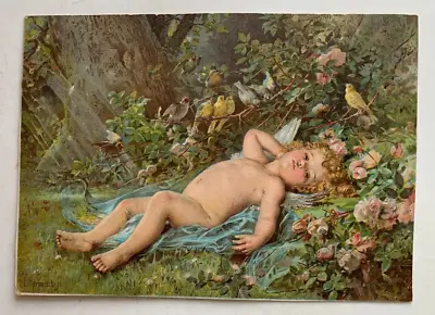 Ca 1890s Victorian Trade Card Mellin's Food Cherub Infant Baby Child Flowers • $5.99