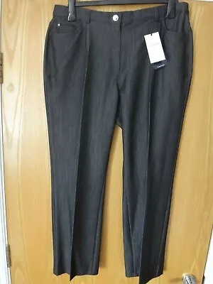 M & S Classic Grey Mix 2 Way Stretch Trousers BNWT Size 12 Medium • £8.99