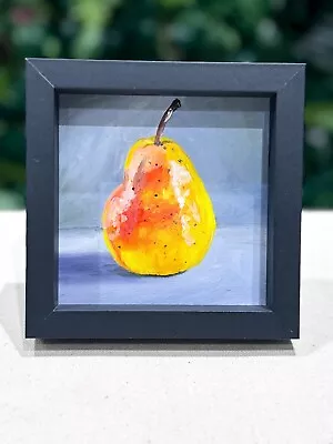 Pears Oil Painting- Realism Original Deep FRAMED Sale Fruit Kitchen Art Decor • £50