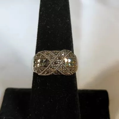 Sterling Silver Marcasite Ring Brand New Size 8 • $10