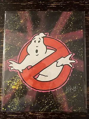 8x10 Hand Painted (Ghostbusters Logo) Black Light - Pop Art • $9.99