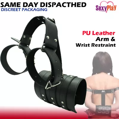 BDSM Handcuffs Arm Back Bondage Kit Wrist Restraint Fetish Adjustable Sex Toy • $29.99