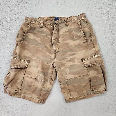 Lucky Brans Shorts Mens Size 36 Green Camouflage Cargo Military Linen • $19.95