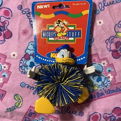 Disney Donald Duck Koosh Ball Rubber Toy Blue Yellow New Old Stock Vintage • $10.20