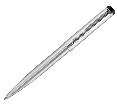 Parker Ballpen Vector Stainless Steel Ball Pen CT Blue Ink With A Gift Box • £8.99