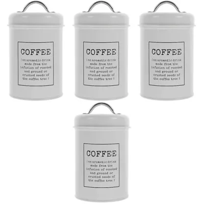  4 Pack Airtight Coffee Container Vintage Tea Tin Can Cereals • £32.99