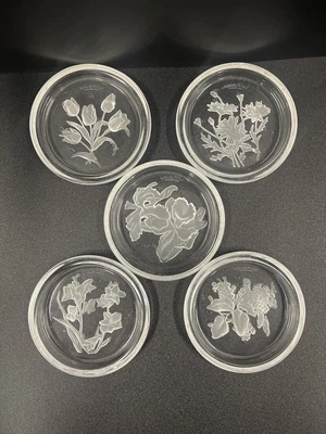 $30 • Buy Val St. Lambert Intaglio Crystal Coasters, Set Of 6