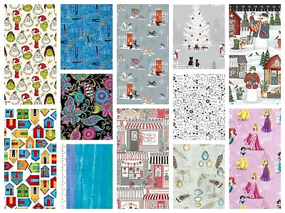 Fabric Remnants 100% Cotton 110cm Wide Approx 30cm Long 12 Designs • £3.75