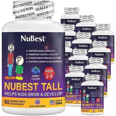 NuBest Tall Kids For Age 4-9 Helps Kids Grow 60 Chewable Tablets - Pack 12 • $358