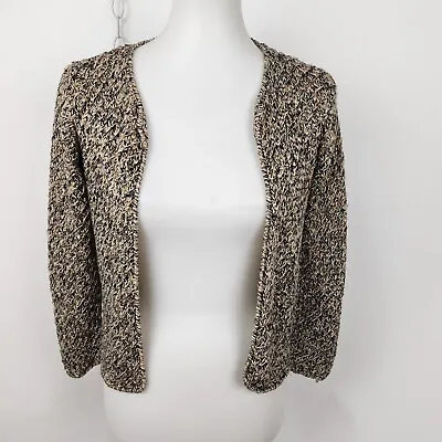 Sigrid Olsen Hand Knitted Open Front Linen Silk Blend Cardigan Sweater Womens S • $19.99