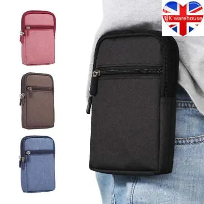 Men Tactical Cell Phone Belt Pack Bag Molle Waist Holster Pouch Case Universal • £6.99