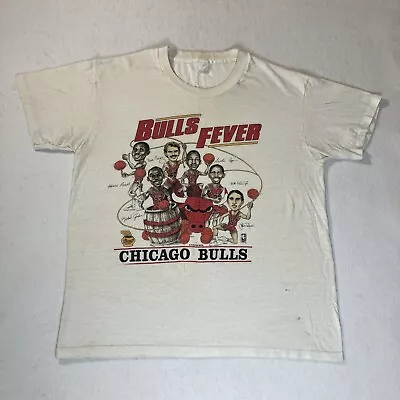 Vintage 80s Chicago Bulls Fever T-Shirt Adult S 1988 Michael Jordan Pippen Salem • $49.99