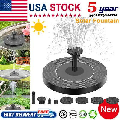 Solar Power Bird Bath Fountain Pump Upgrade 1.5W Solar Fountain With 6 Nozzle • $10.49