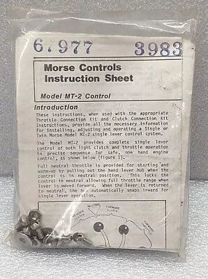MORSE CONTROLS MT-2 Hardware Kit - Single Lever Clutch And Throttle Control  • $62.79