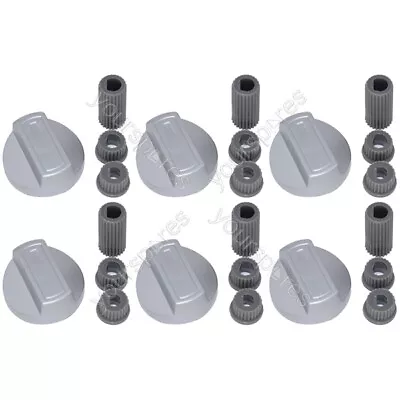 6 X New World Universal Cooker Oven Grill Hob Control Knob And Adaptors Silver • £8.59