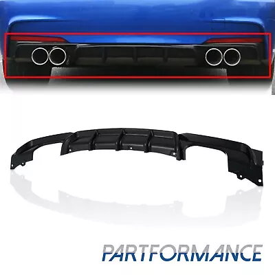 For 2012-2018 BMW F30 F31 M Sport Rear Bumper Diffuser Quad Exhaust Gloss Black • $64.79