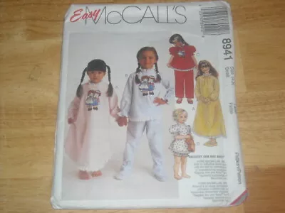 👼🏻 McCALL'S #8941-GIRLS RAGGENDY ANN-ANDY PAJAMAS & NIGHTGOWN PATTERN XS-XM FF • $8.99