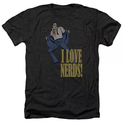 SUPERMAN I LOVE NERDS Licensed Adult Men's Heather Tee Shirt SM-3XL • $24.95