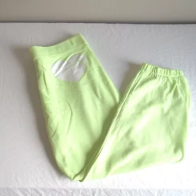 Victoria's Secret Cotton Poly Cropped Campus Pant Lime/White Sequined M • $24.99