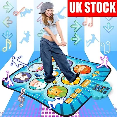 Kids Girls Electronic Musical Dance Play Mat Dancing Fun Mat Toy Xmas Gifts BlUE • £15.89