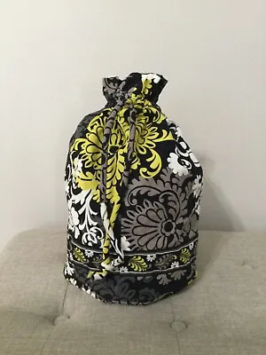 Vera Bradley Baroque Black White Yellow Ditty Drawstring Travel Waterproof Bag • $18.99