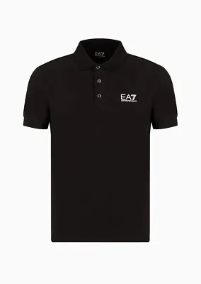 EA7 Emporio Armani Men’s Core Identity Stretch Cotton Polo Shirt Black • £49