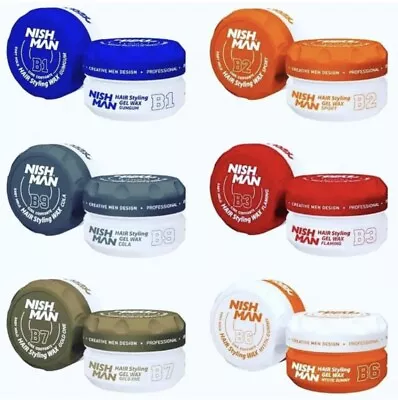 £6.99 • Buy NISH MAN Hair Styling Gel Wax For Men 150ml B1 B2 B3 B6 B7 B9