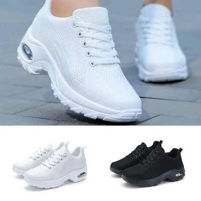 £20.99 • Buy Womens Lace Up Air Cushion Breathe Trainers Shoes Fashion Sneakers Arch Support