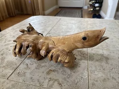 Original Fish Collectable Wood Carving Statue By Master Carver Adkason • $19.99