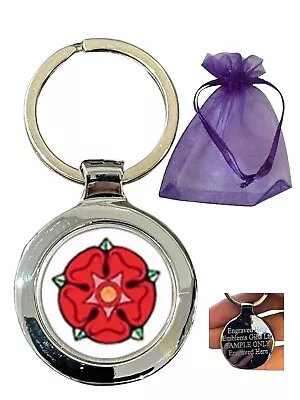 Lancashire Red Rose (A) Personalised Beta Keyring In Gift Bag • £6.99