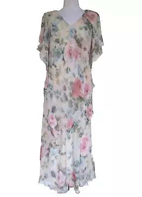 Vintage Cattiva Maxi Dress Size 8 Women Tiered Chiffon Mother Of Bride Gown • $44.99