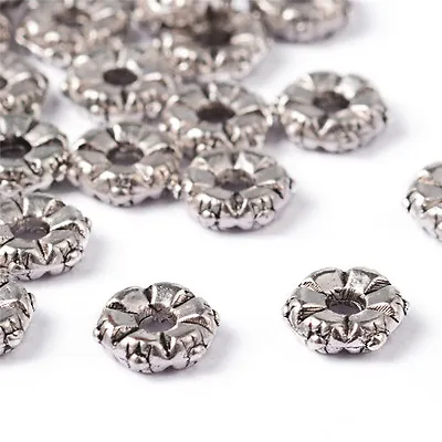 100pcs Tibetan Alloy Flower Metal Beads Decorative Loose Spacers Nickel Free 5mm • $7.76