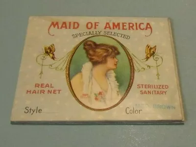 Vintage Maid Of America Real Hair Net In Original Package Medium Brown Butterfly • $9.95