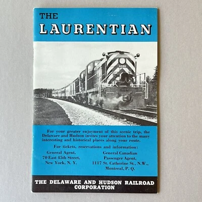 $20 • Buy Vtg D&H RAILROAD Booklet THE LAURENTIAN Brochure DELAWARE & HUDSON Maps Illus