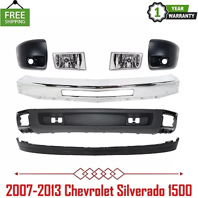 Front Bumper Chrome Kit With Fog Lamps For 2007-2013 Chevrolet Silverado 1500 • $340.85