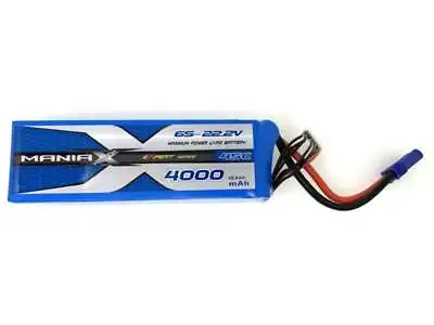 6S 4000mAh 22.2V 45C Maniax LiPo MX4000-6S-45 • £92.28