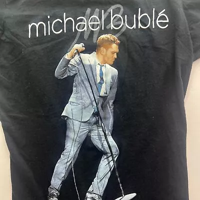 Michael Buble Concert List Starter Women's Medium Black Graphic T-Shirt • £6.26