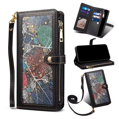 Crossbody Zipper Purse Multifunctional Mobile Phone Case For IPhone-Black • $26.95