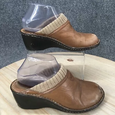 UGG Australia Shoes Womens 8 Gael Wedge Mule Clogs Heels 1937 Brown Leather • $21.59
