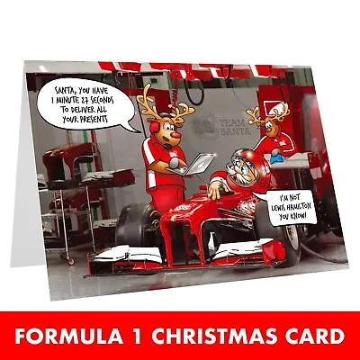 £3.95 • Buy Formula 1 Christmas Card | Funny Card Of Santa In Garage | For Dad Or Husband