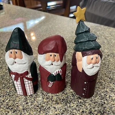 Midwest Of Cannon Falls Eddie Walker Lot Of 3 Santa Figurines 5” Tree Candy Cane • $19.50