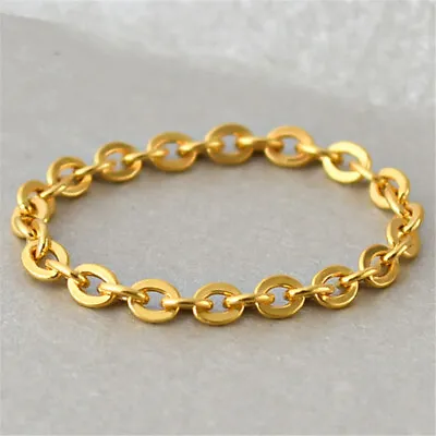 Pure 999 Solid 24K Yellow Gold Men Women Lucky O Ring 1-1.2g Us Size :4-8 • $137.49