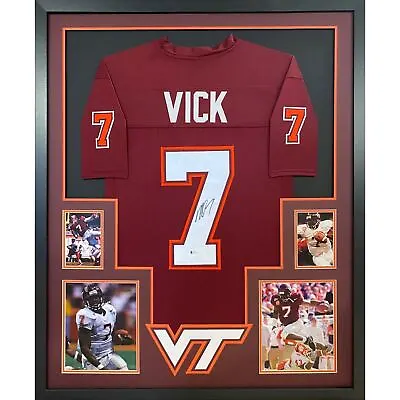 Michael Vick Framed Jersey Beckett BAS Autographed Signed Virginia Tech VT • $665.99