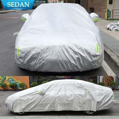 6 Layer Heavy Duty Outdoor Full Car Cover For Auto Sedan All Weather Protector • $65.15