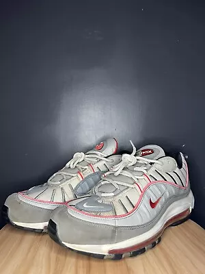 Nike Air Max 98 Particle Grey Red CI3693-001 Men's Size 12 • $49.99
